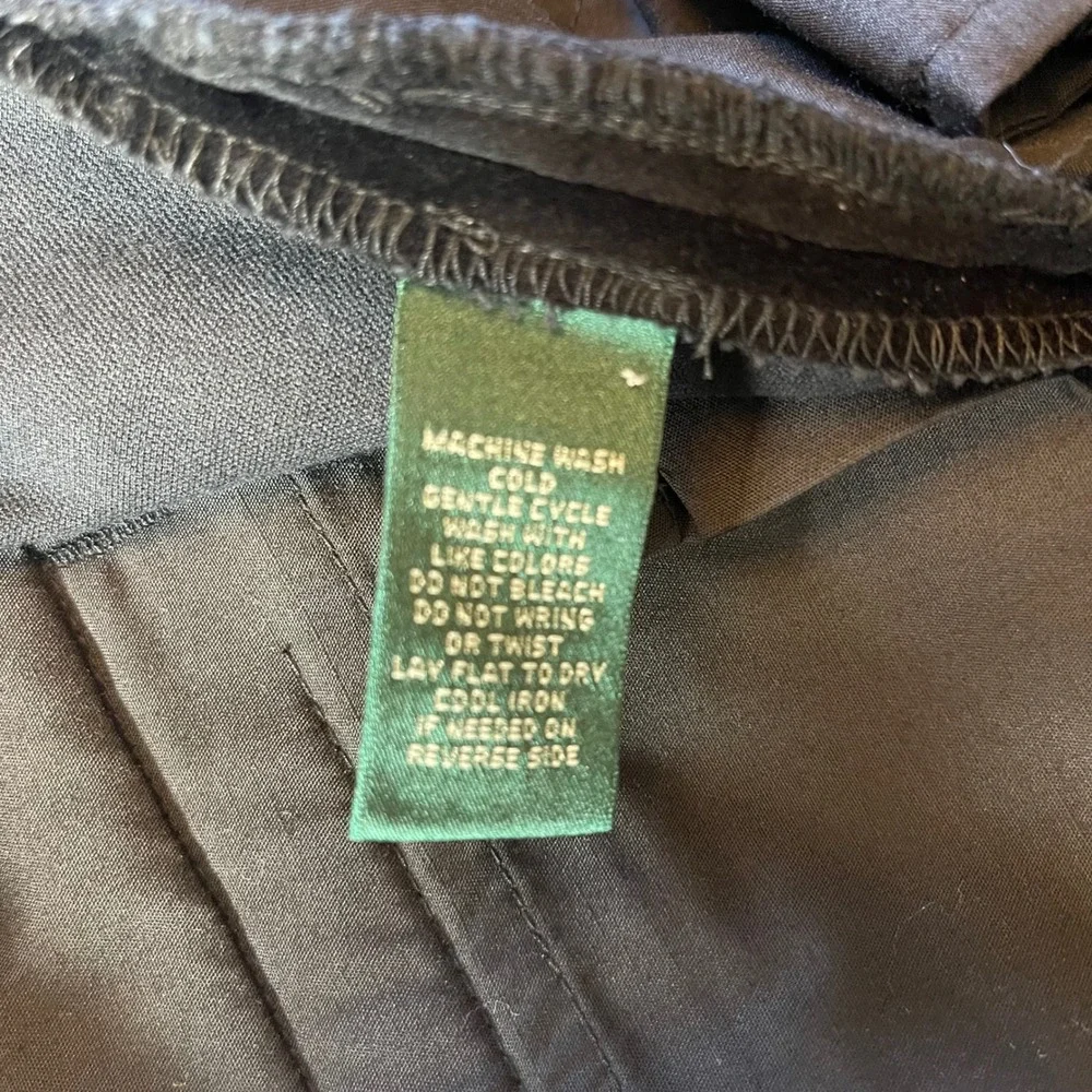 Lauren Ralph Lauren Black Velvet Straight Leg Pants Womens 22W Gold Hardware